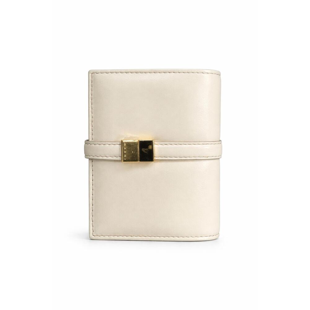NEW MARNI women's prisma billfold leather wallet in lily white